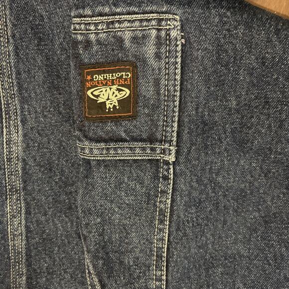 Vintage PNB Nation Jeans Mens 36x34 Blue Denim Carpenter Workwear Baggy 90s Rare - Picture 5 of 16